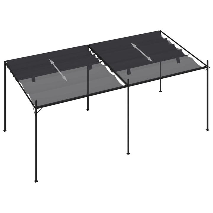 havepavillon med udtrækkeligt tag 600x300x233 cm antracitgrå