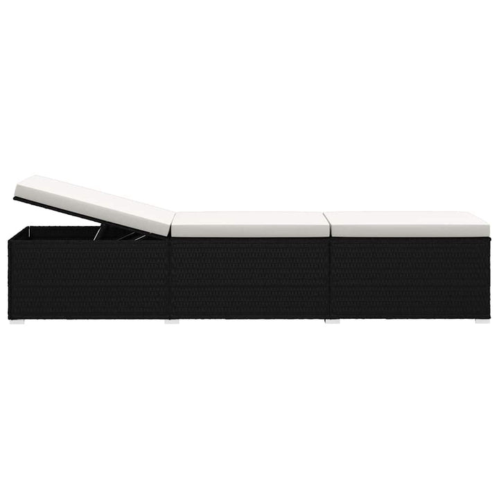 liggestole 3 dele med tebord polyrattan sort