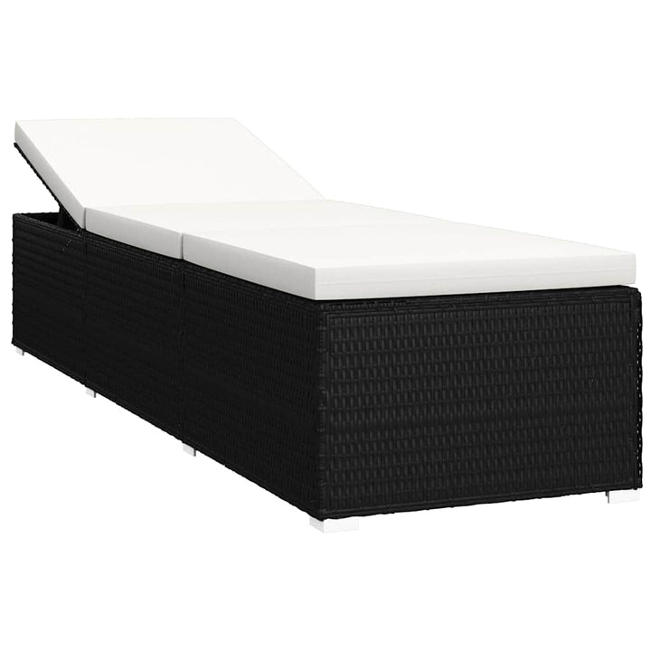 liggestole 3 dele med tebord polyrattan sort