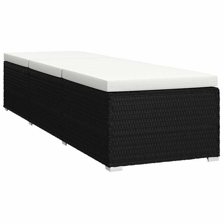 liggestole 3 dele med tebord polyrattan sort