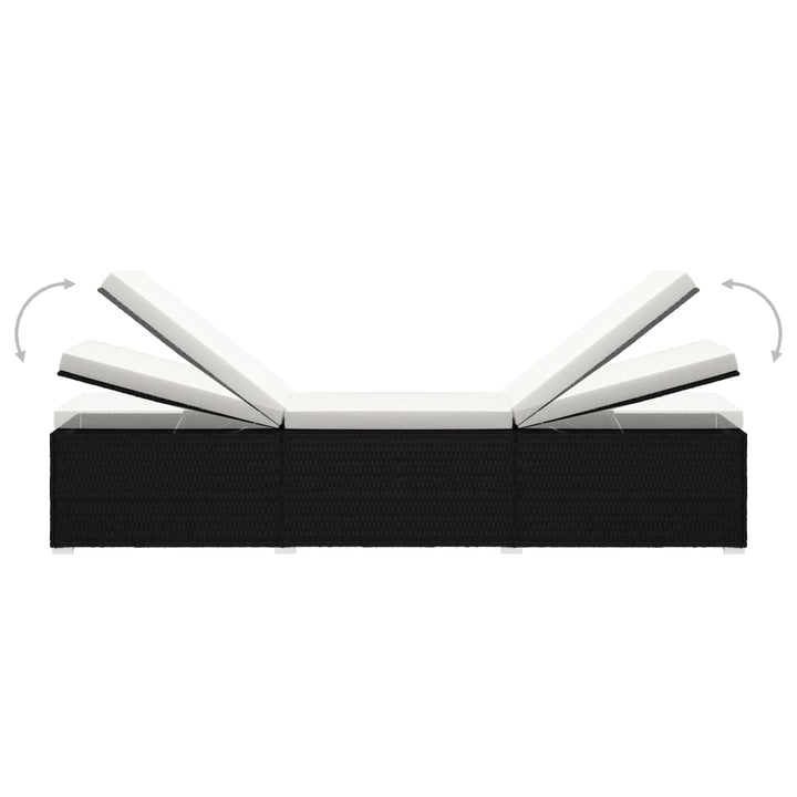 liggestole 3 dele med tebord polyrattan sort