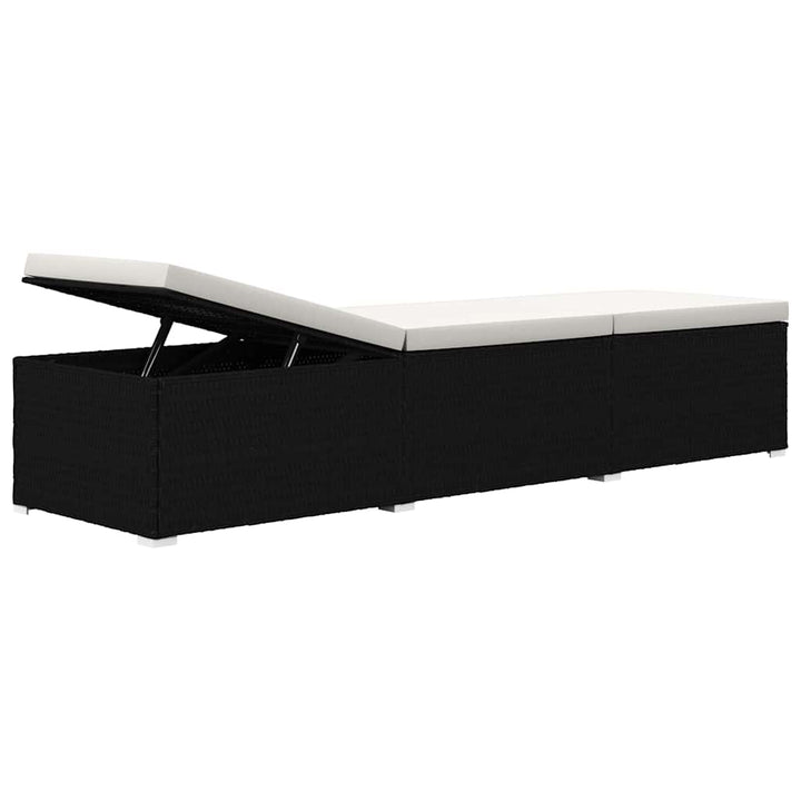liggestole 3 dele med tebord polyrattan sort