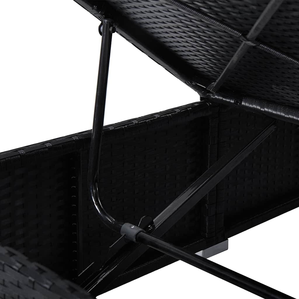 liggestole 3 dele med tebord polyrattan sort
