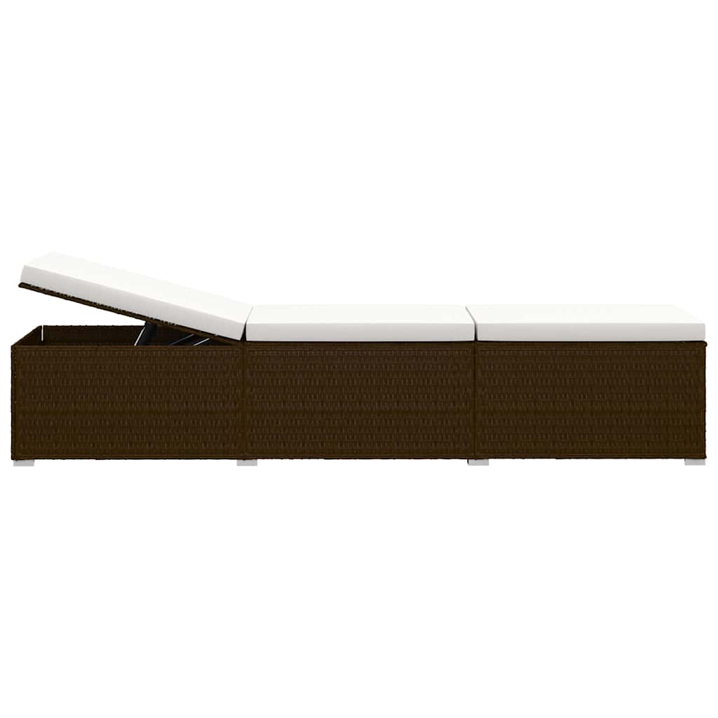 liggestole 3 dele med tebord polyrattan brun