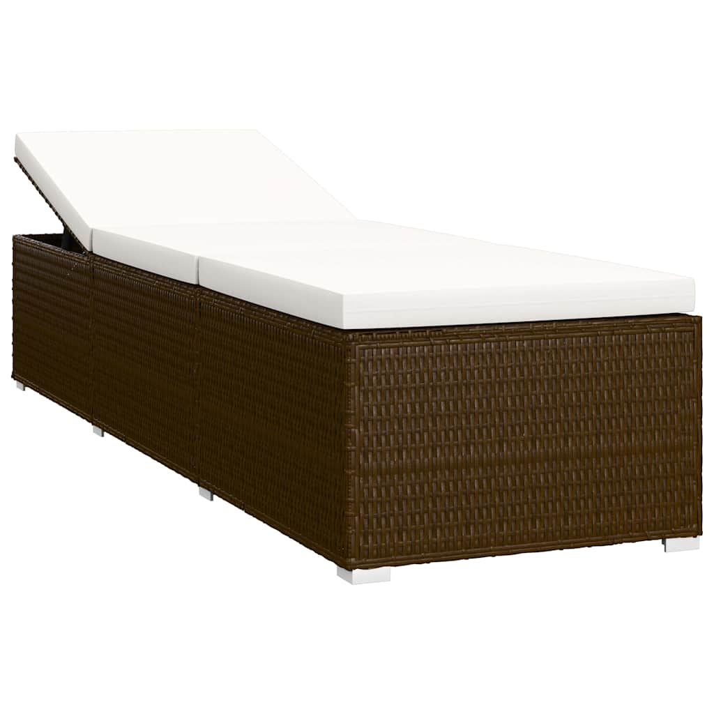 liggestole 3 dele med tebord polyrattan brun