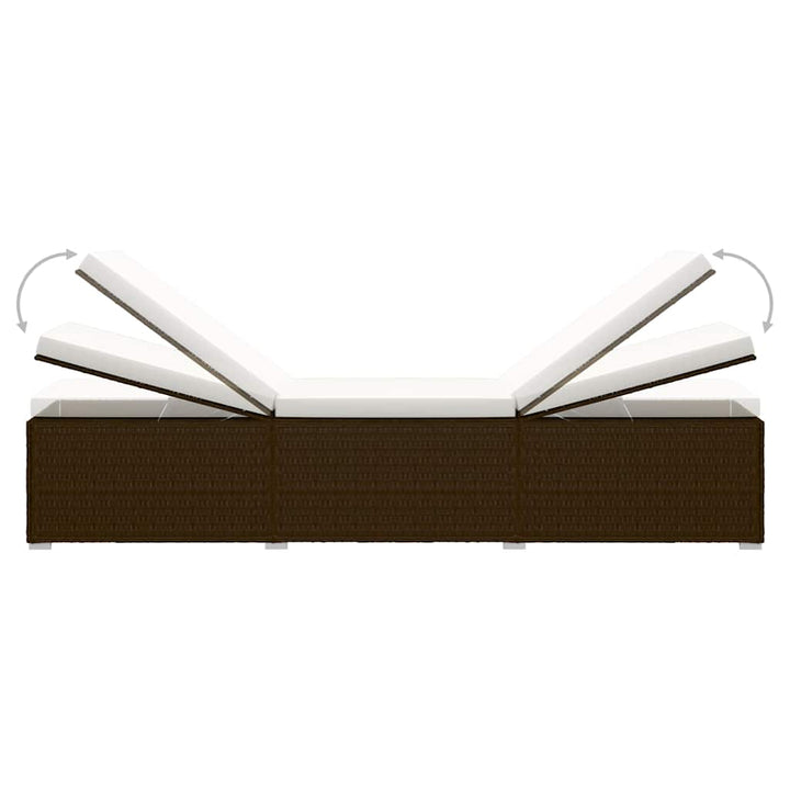 liggestole 3 dele med tebord polyrattan brun