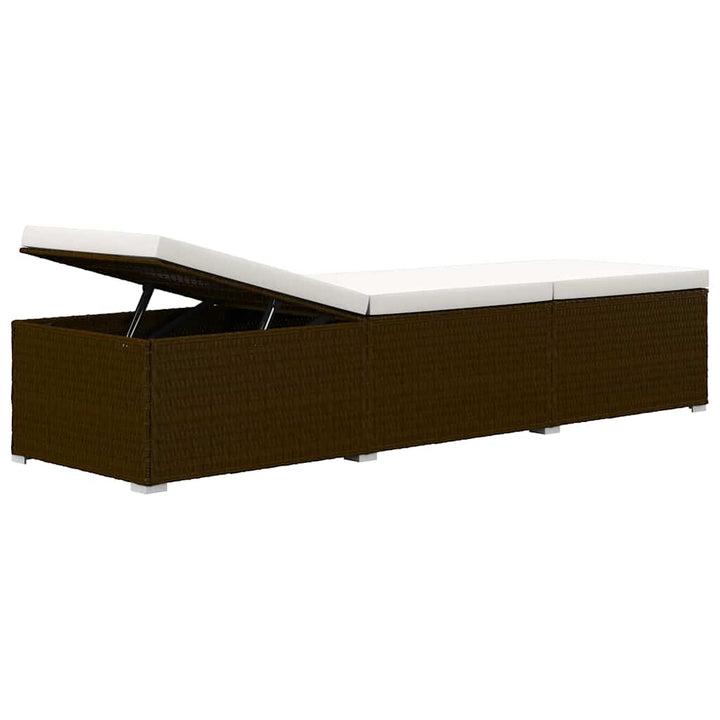 liggestole 3 dele med tebord polyrattan brun