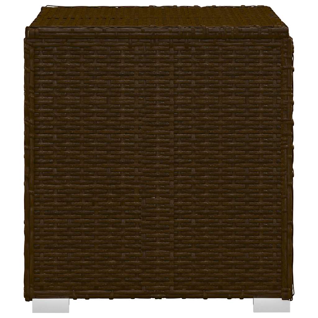 liggestole 3 dele med tebord polyrattan brun