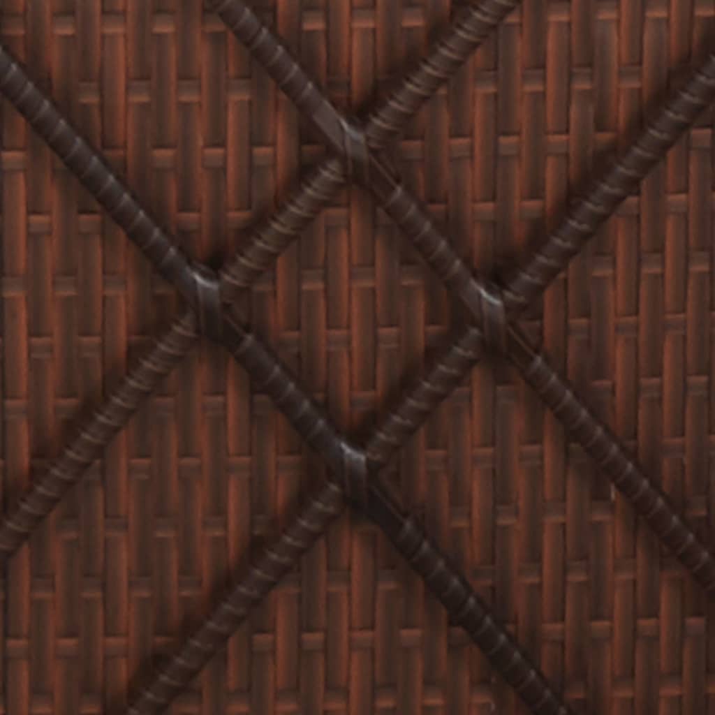 liggestole 3 dele med tebord polyrattan brun