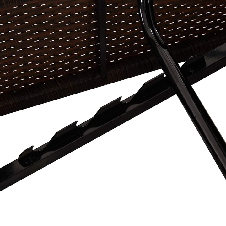 liggestole 3 dele med tebord polyrattan brun