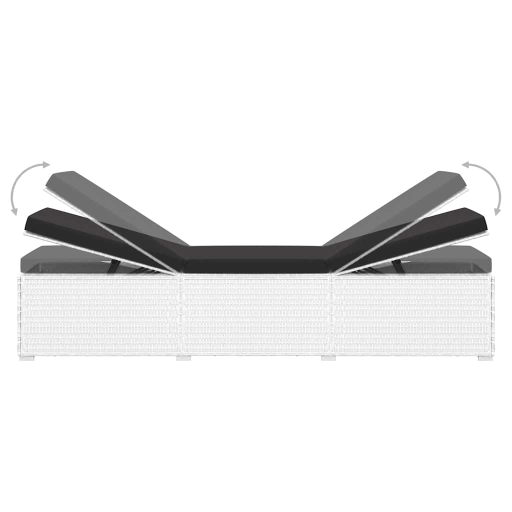 loungestole med tebord 3 dele polyrattan hvid