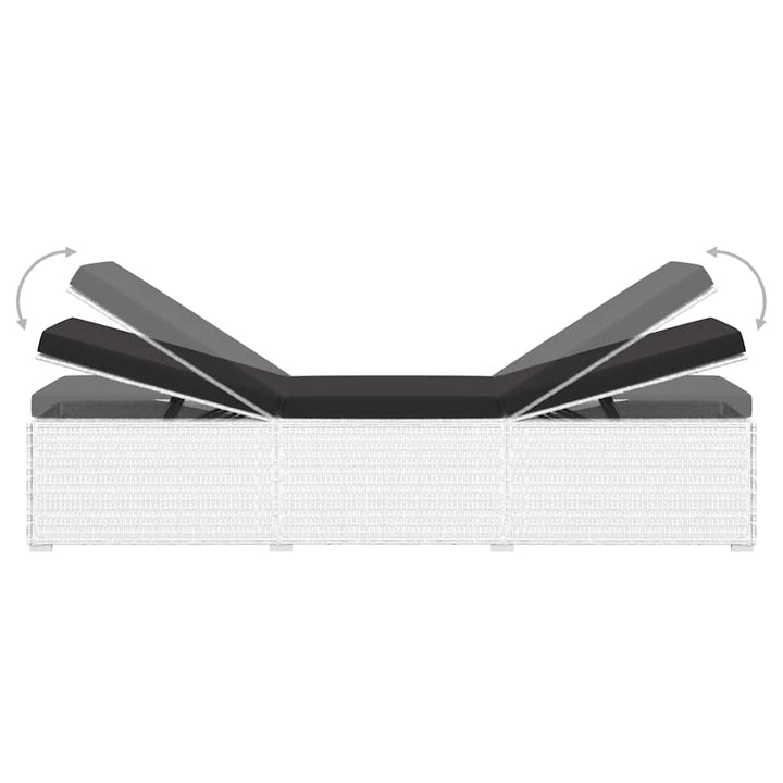 loungestole med tebord 3 dele polyrattan hvid