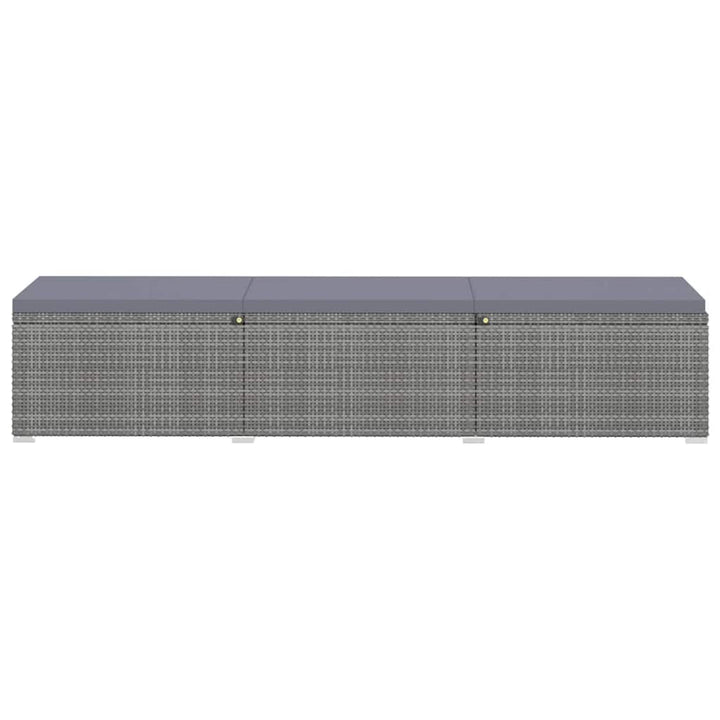 loungestole med tebord 3 dele polyrattan grå