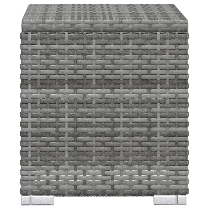 loungestole med tebord 3 dele polyrattan grå