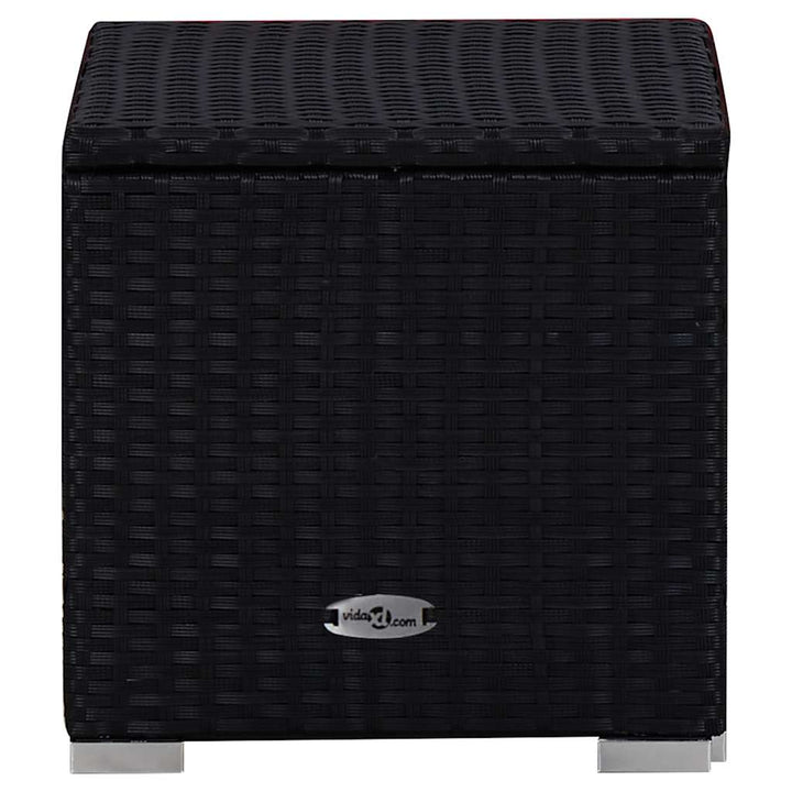 liggestole med tebord 3 dele polyrattan sort