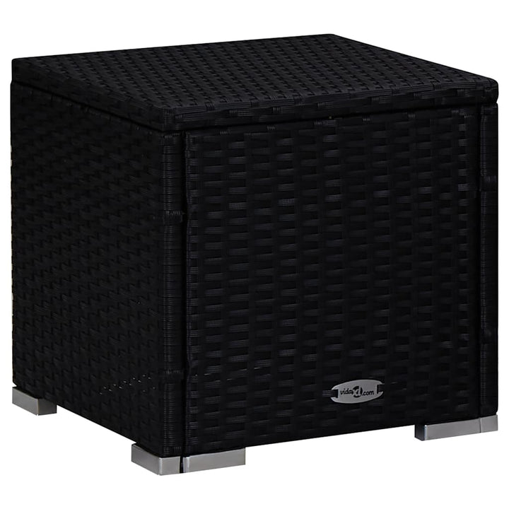 liggestole med tebord 3 dele polyrattan sort