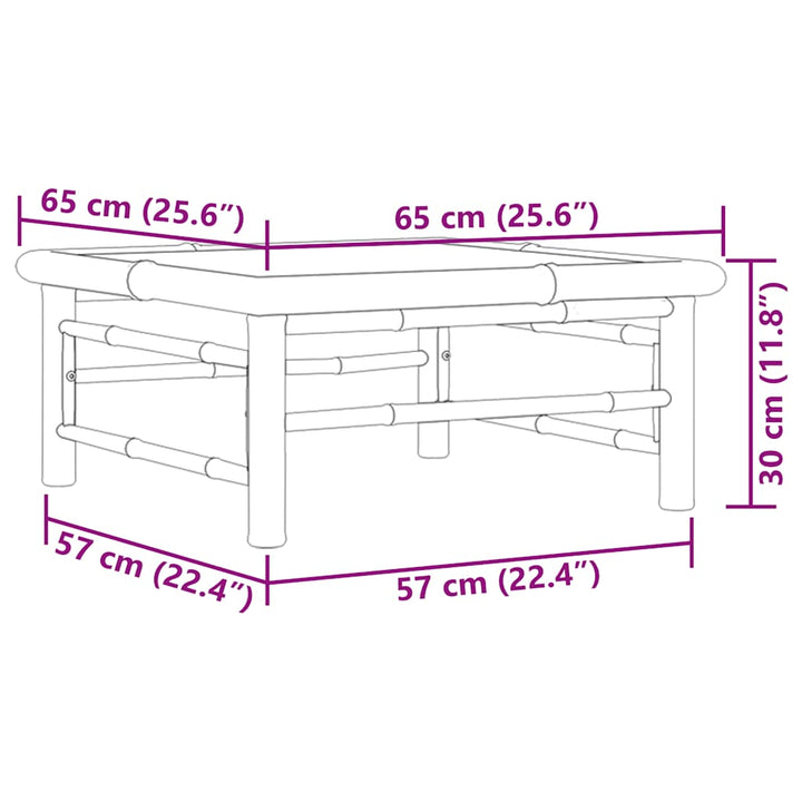 havebord 65x65x30 cm bambus