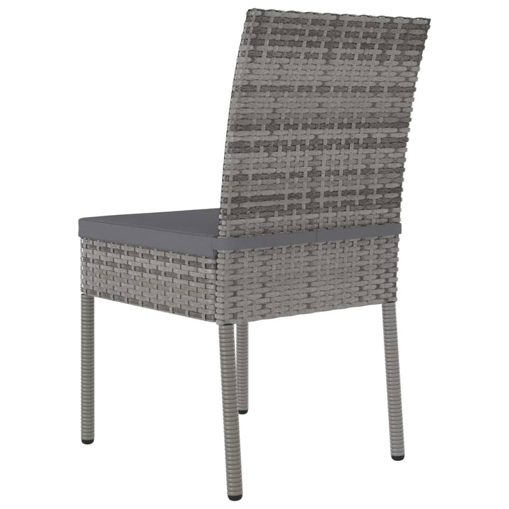 havestole 2 stk. polyrattan grå