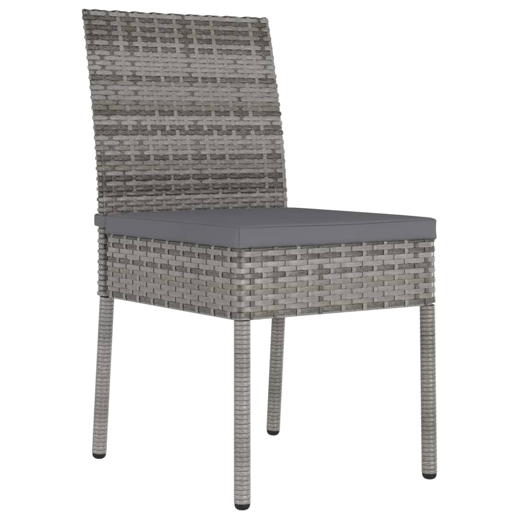 havestole 4 stk. polyrattan grå