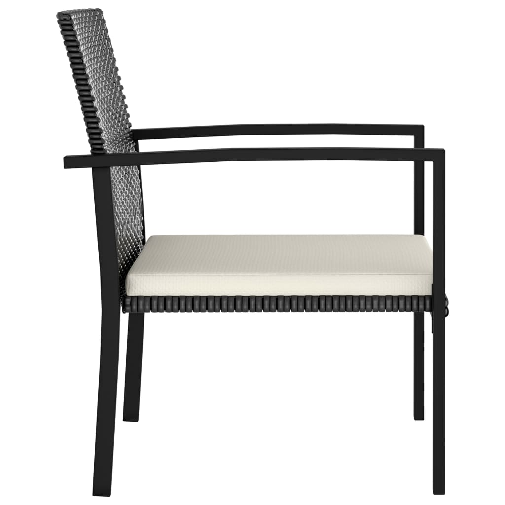 spisebordsstole til haven 2 stk. polyrattan sort