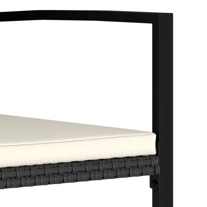 spisebordsstole til haven 2 stk. polyrattan sort