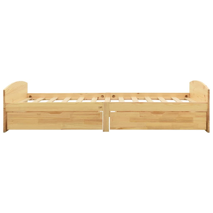sengeramme med 2 skuffer 90x200 cm massivt fyrretræ