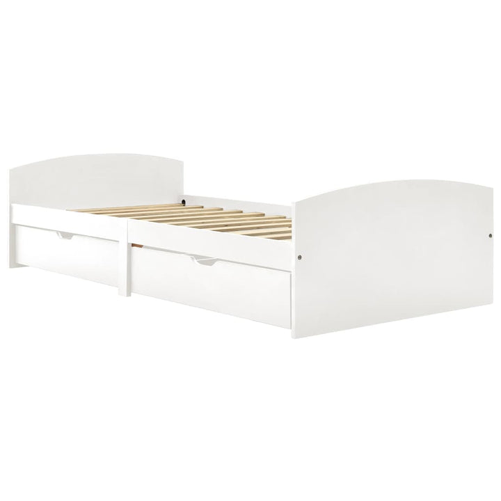 sengestel med 2 skuffer uden madras 90x200 cm hvid