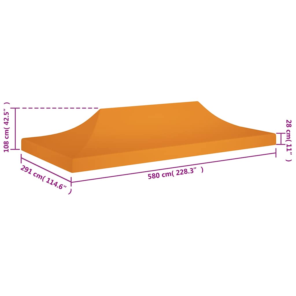 tag til festtelt 6x3 m 270 g/m² orange