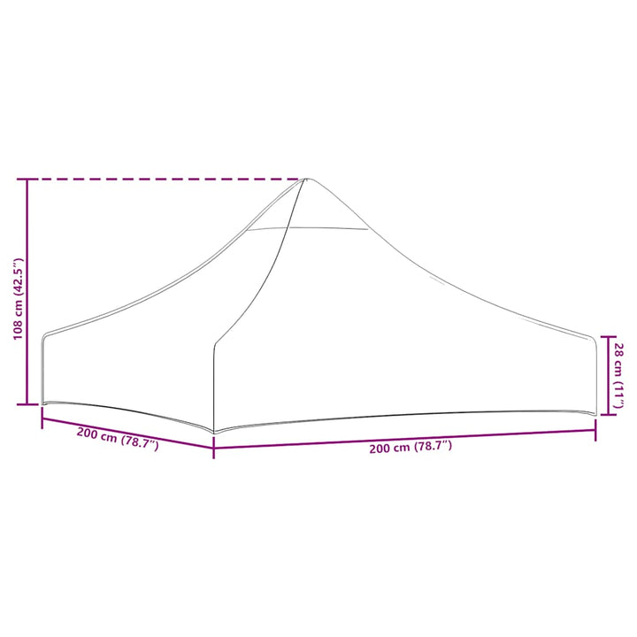 tag til festtelt 2x2 m 270 g/m² blå