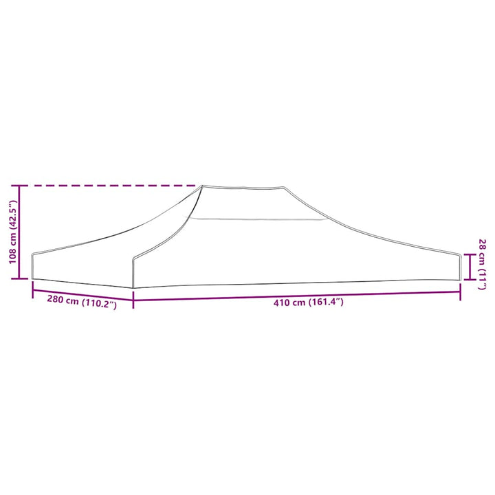 tag til festtelt 4x3 m 270 g/m² antracitgrå
