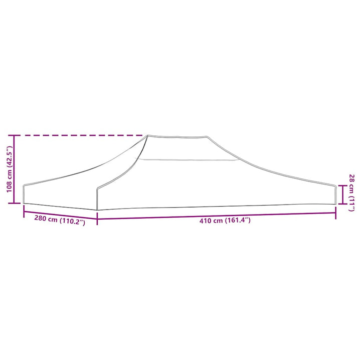 tag til festtelt 4x3 m 270 g/m² gråbrun