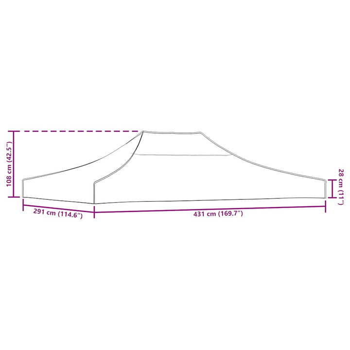 tag til festtelt 4,5x3 m 270 g/m² cremefarvet