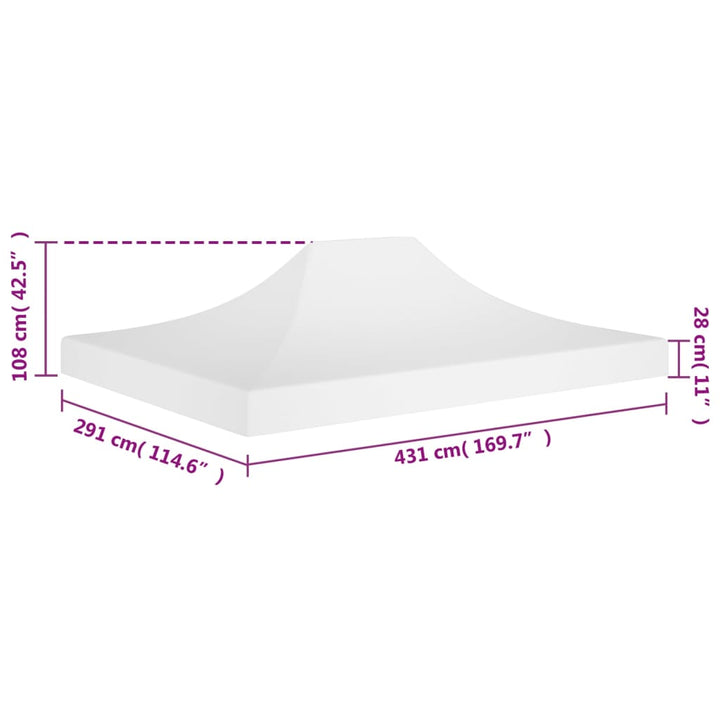 tag til festtelt 4,5x3 m 270 g/m² hvid
