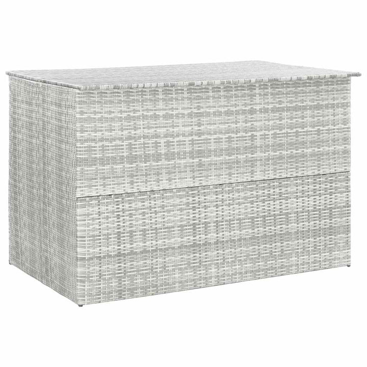 opbevaringskasse til haven 150x100x100 cm polyrattan lysegrå