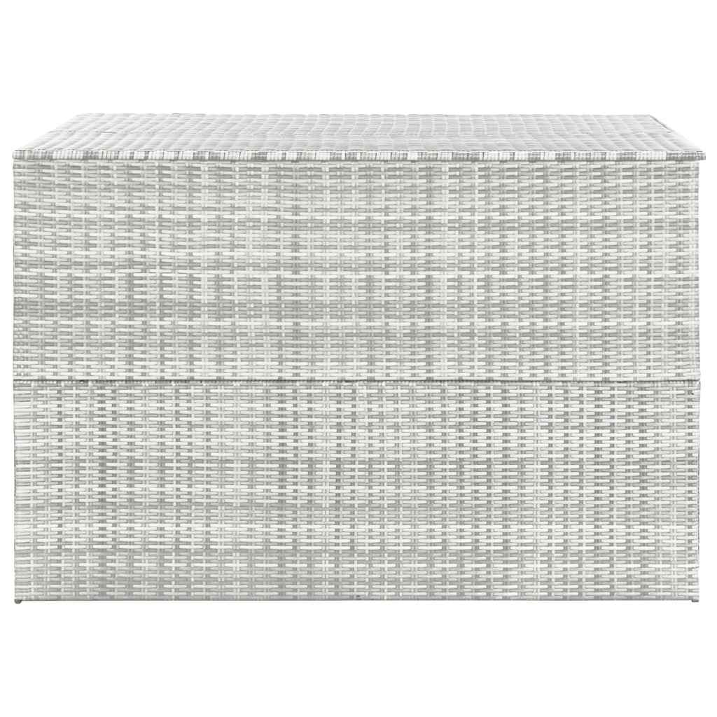 opbevaringskasse til haven 150x100x100 cm polyrattan lysegrå