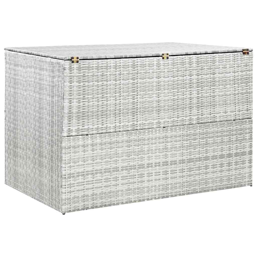 opbevaringskasse til haven 150x100x100 cm polyrattan lysegrå