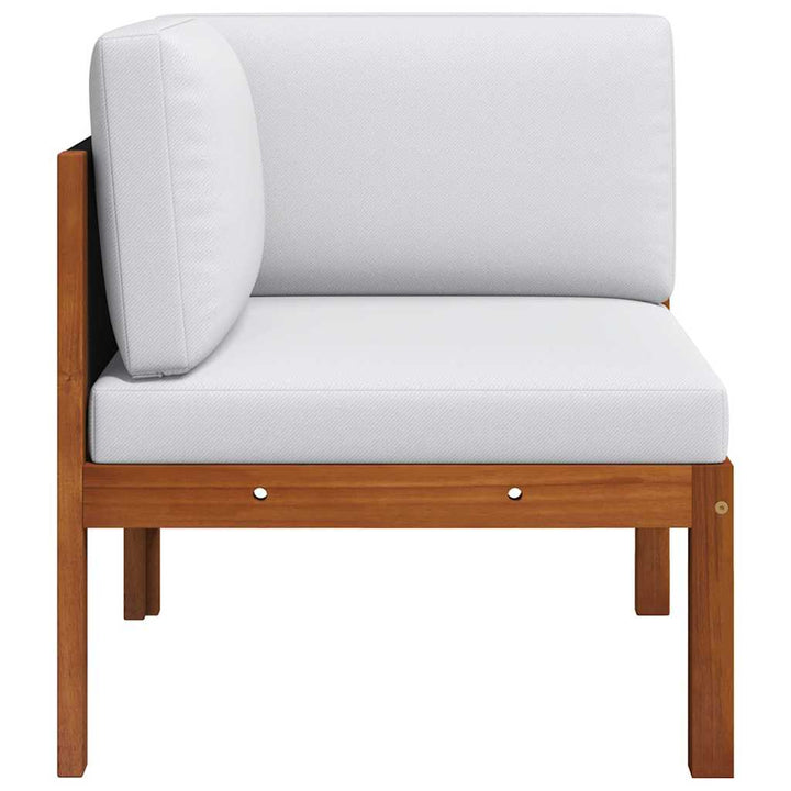 2-delt havemøbelsæt med hynder træ akacie og reb