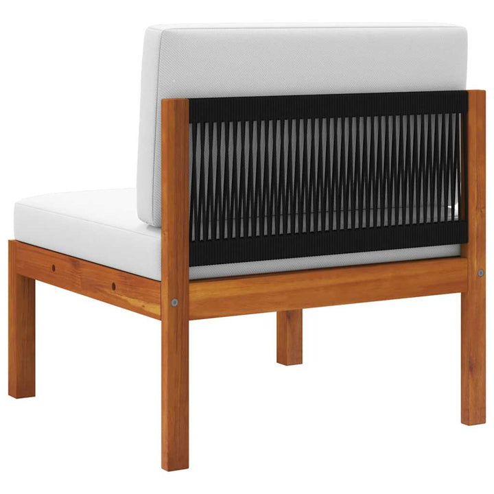 2-delt havemøbelsæt med hynder træ akacie og reb