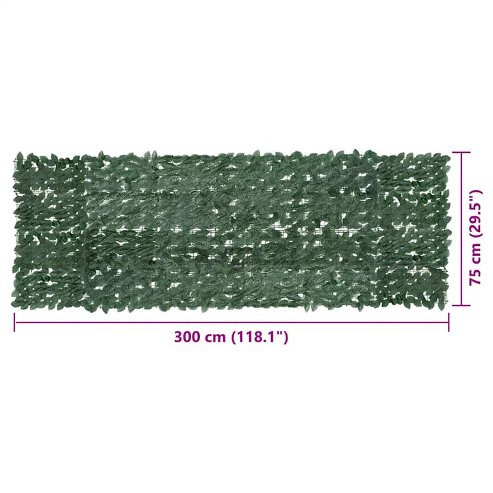 altanafskærmning 300x100 cm mørkegrønne blade