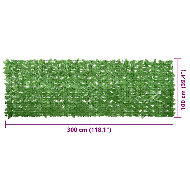 altanafskærmning 300x100 cm grønne blade