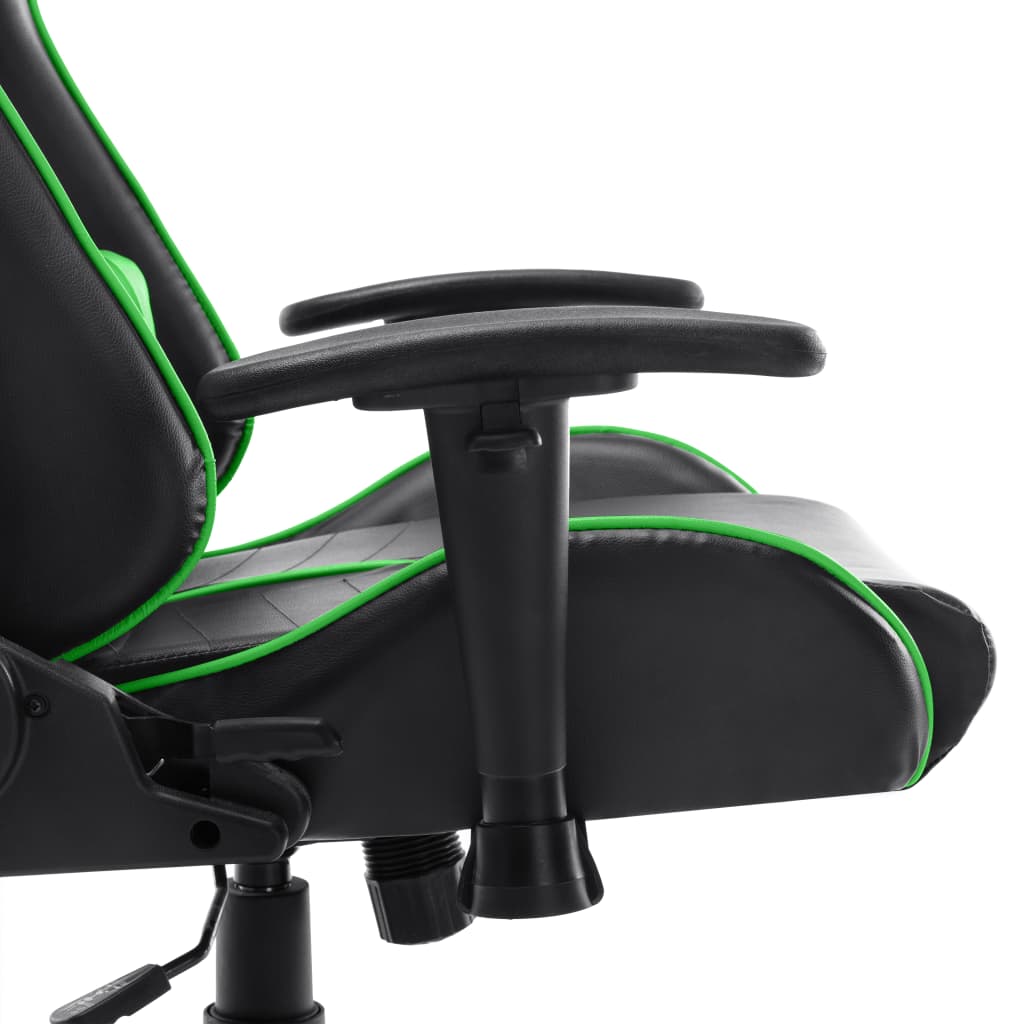 gamingstol kunstlæder sort og grøn