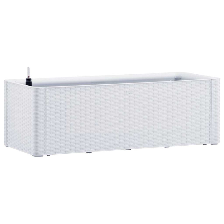 højbed med automatisk vandingssystem 100x43x33 cm hvid
