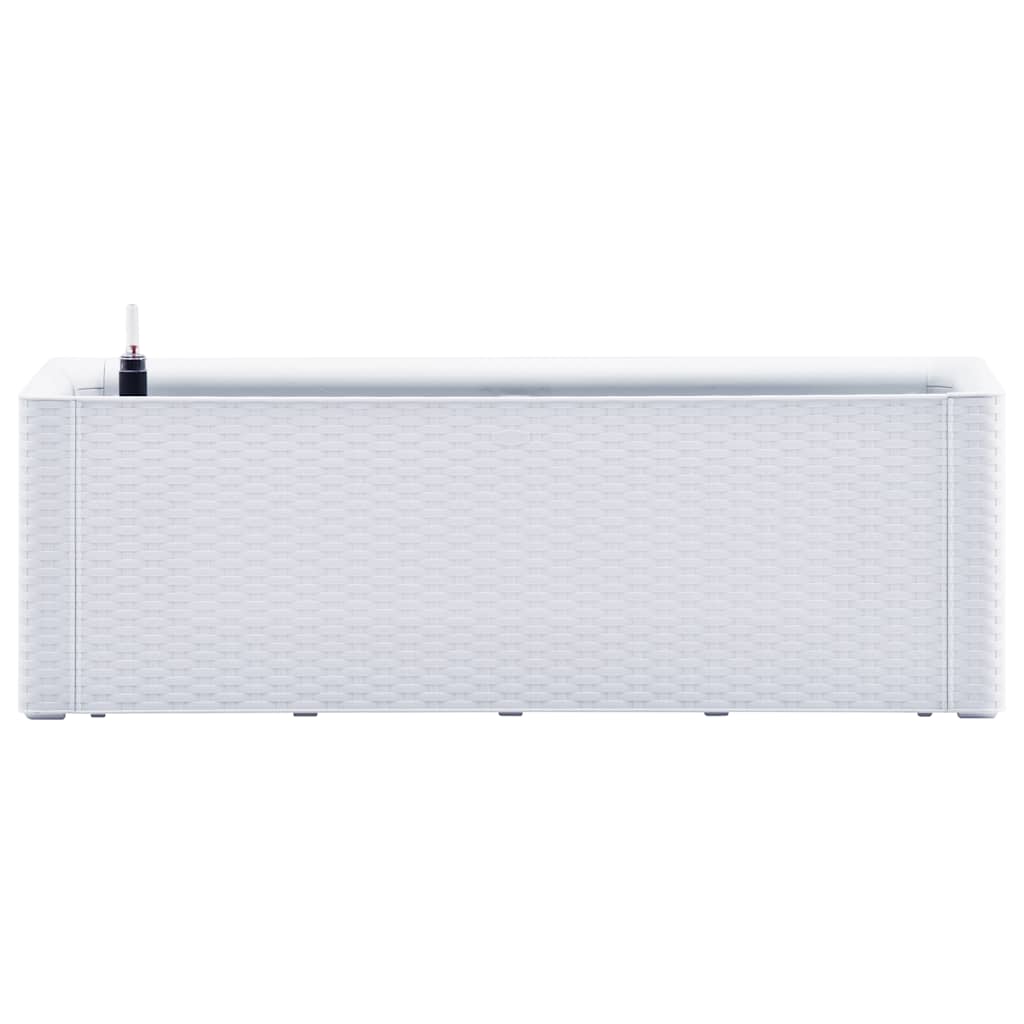 højbed med automatisk vandingssystem 100x43x33 cm hvid