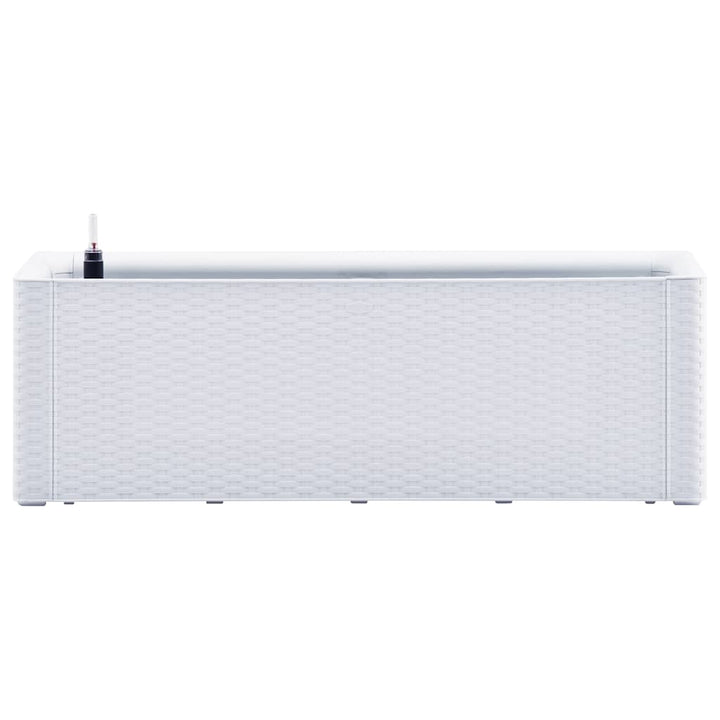 højbed med automatisk vandingssystem 100x43x33 cm hvid