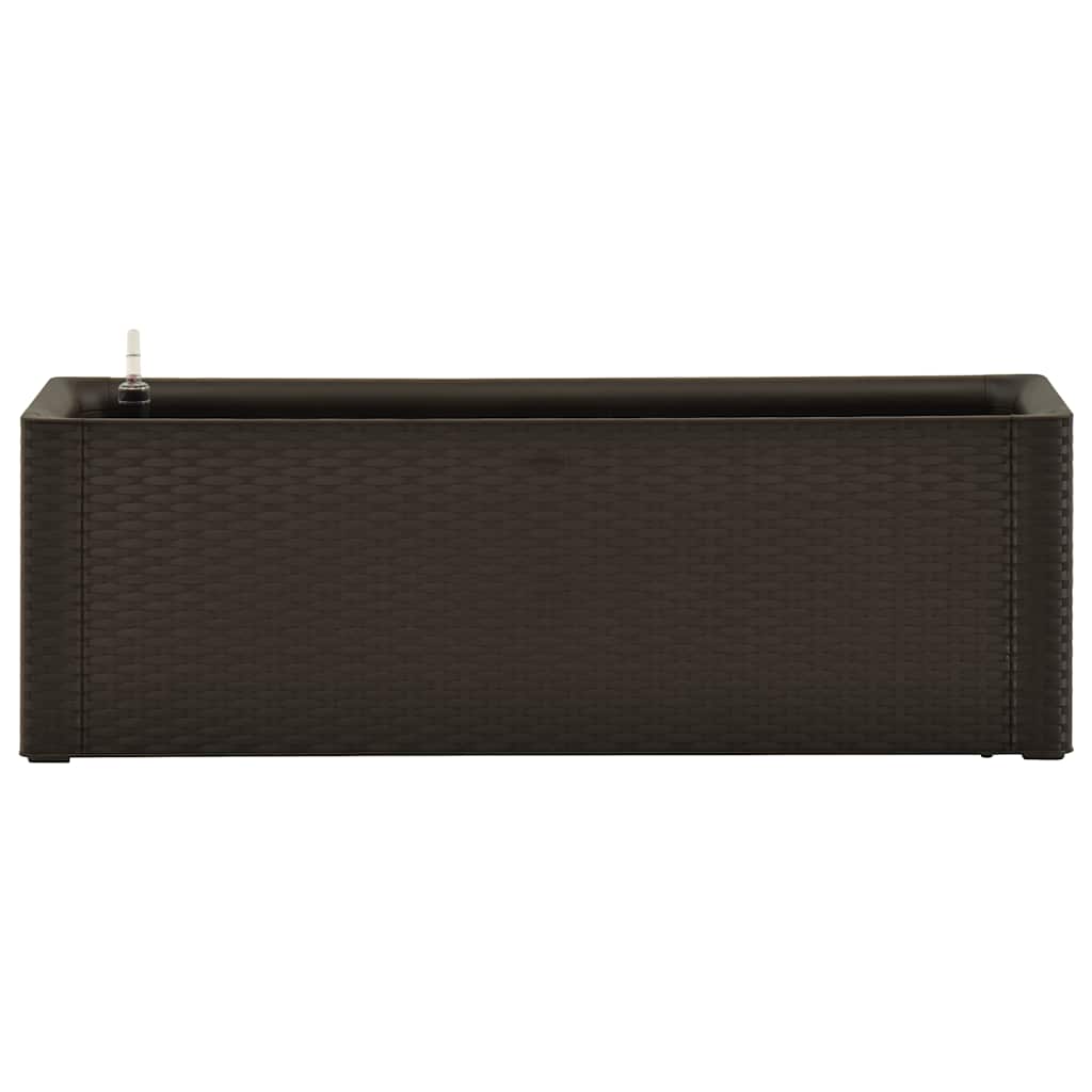 højbed med automatisk vandingssystem 100x43x33 cm mokkafarvet
