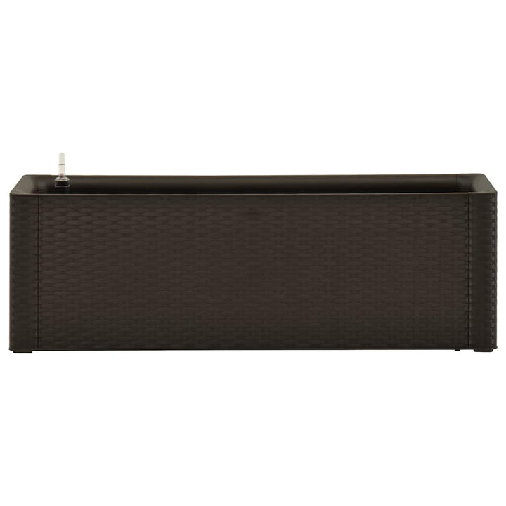 højbed med automatisk vandingssystem 100x43x33 cm mokkafarvet