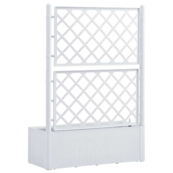 højbed med espalier og automatisk vandingssystem hvid