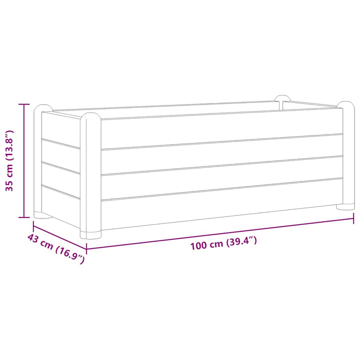 højbed 100x43x35 cm PP antracitgrå