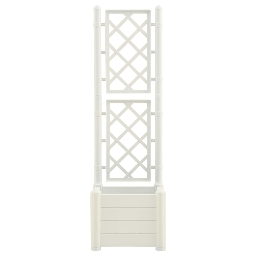 plantekasse med espalier 43x43x142 cm PP hvid