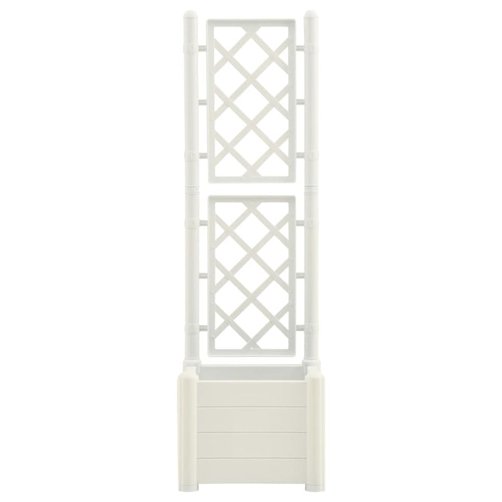 plantekasse med espalier 43x43x142 cm PP hvid